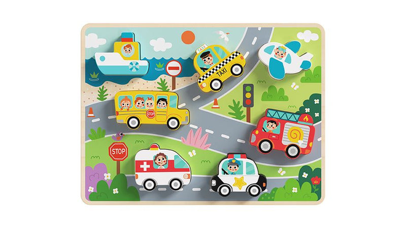 Wooden Transportation Chunky Puzzle - Image