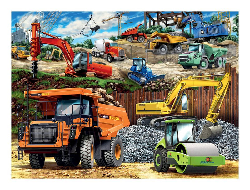Construction Vehicles XXL 100 Piece Jigsaw Puzzle - Image