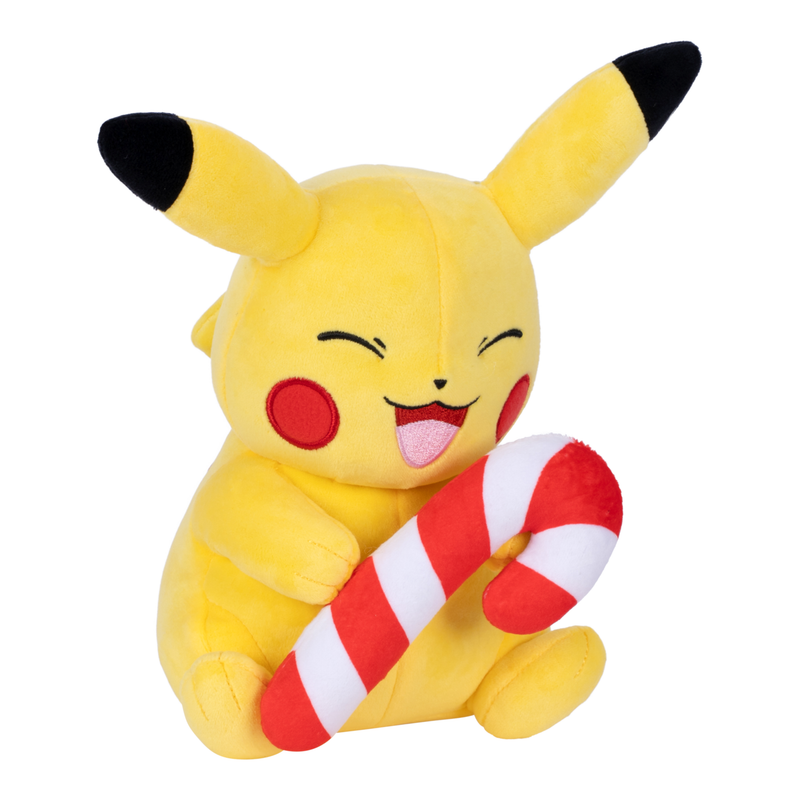Pokemon - 8in Plush Pikachu W/Candy Cane W6