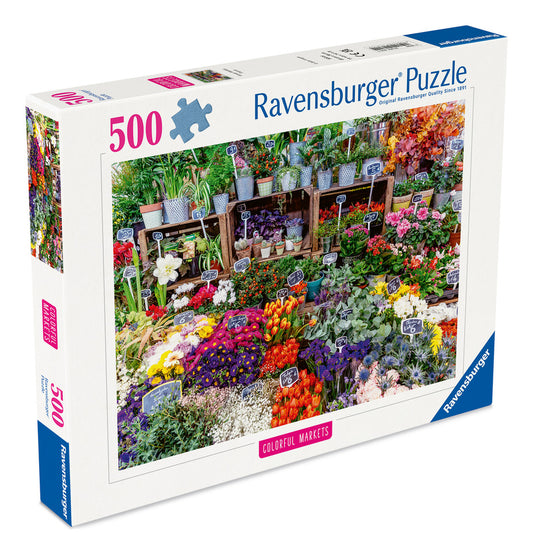 Flower Market, France 500 Piece Jigsaw Puzzle