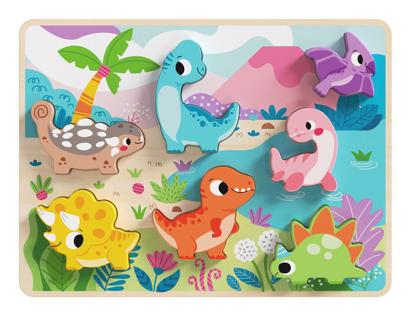 Wooden Dinosaur Chunky Puzzle - Image