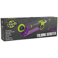 Xootz Kids' Folding Kick Scooter with Adjustable Handlebars - Purple, side angle