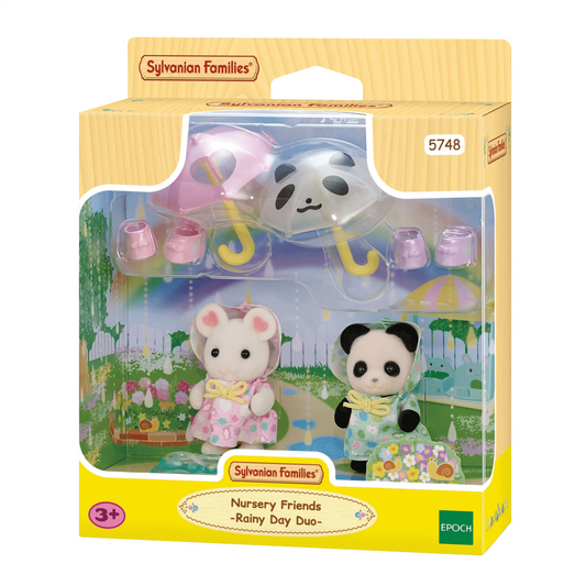 Sylvanian Families Nursery Friends - Rainy Day Duo for Ages 3 and Up collectible from Curious Minds