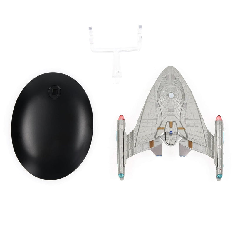 United Earth Starfleet Warp Delta Model Diecast Ship Window Box (Eaglemoss / Star Trek), rear view