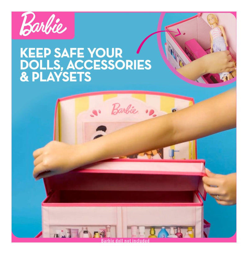 Barbie 2 in 1 Foldable Role Play Vanity Storage - Image