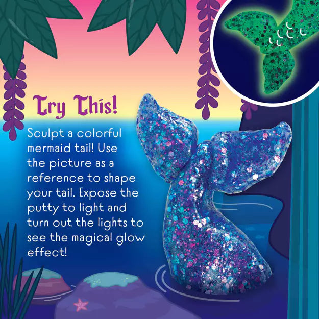 Glowbrights Mermaid Tale - Thinking Putty, side angle