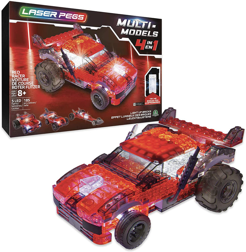 Laser Pegs Multi Models - 4-in-1 Red Racer
