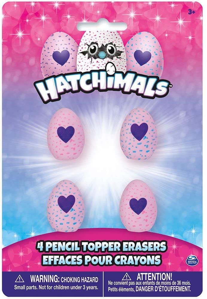 Unique Party 59329 Hatchimals Egg Pencil Top Erasers, Pack of 4