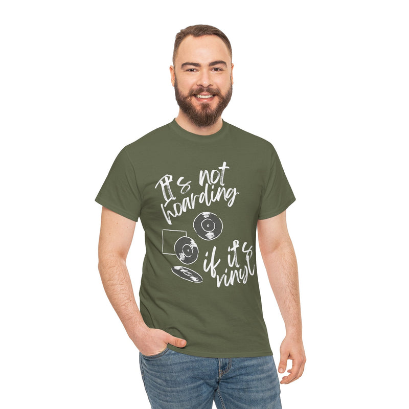 'It's Not Hoarding If It's Vinyl' Men's T-Shirt, rear view