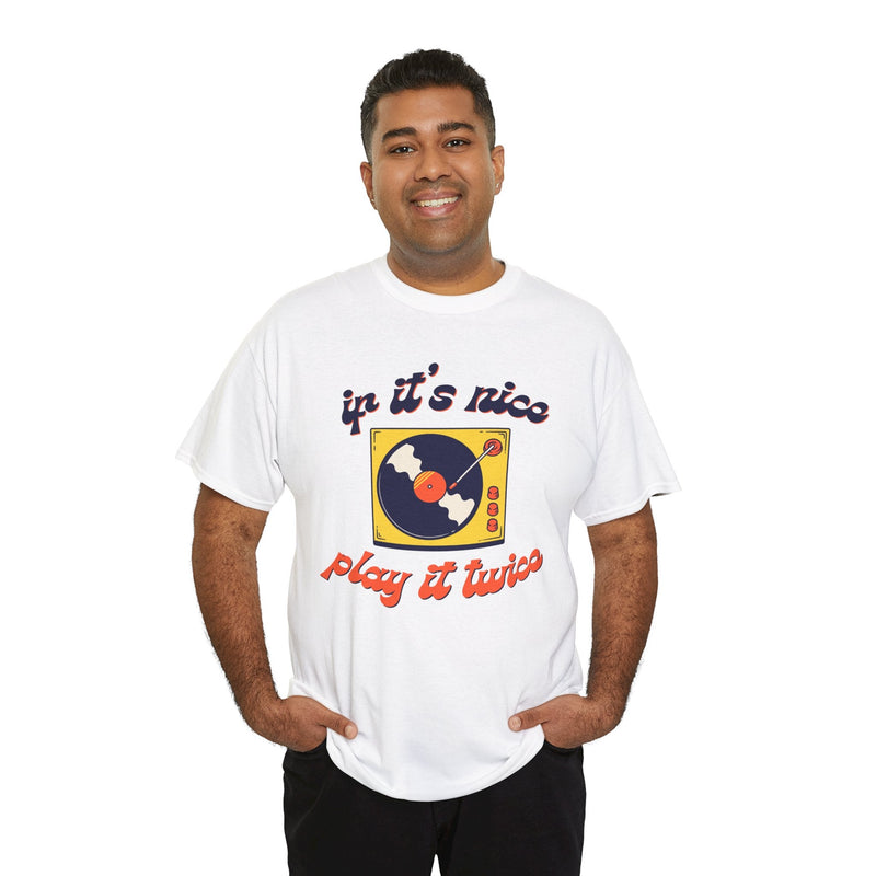 'If It’s Nice, Play It Twice' Vinyl T-Shirt, packaging shot