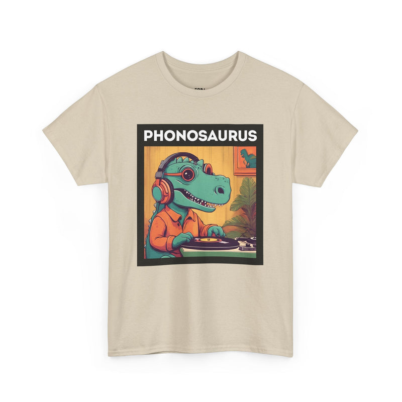 'Phonosaurus' Men's Vinyl T-Shirt, product detail