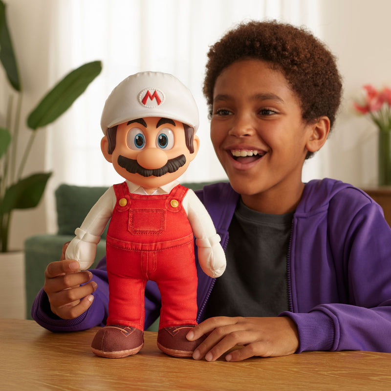 The Super Mario Galaxy Movie - 15" Posable Plush - Fire Mario - Image