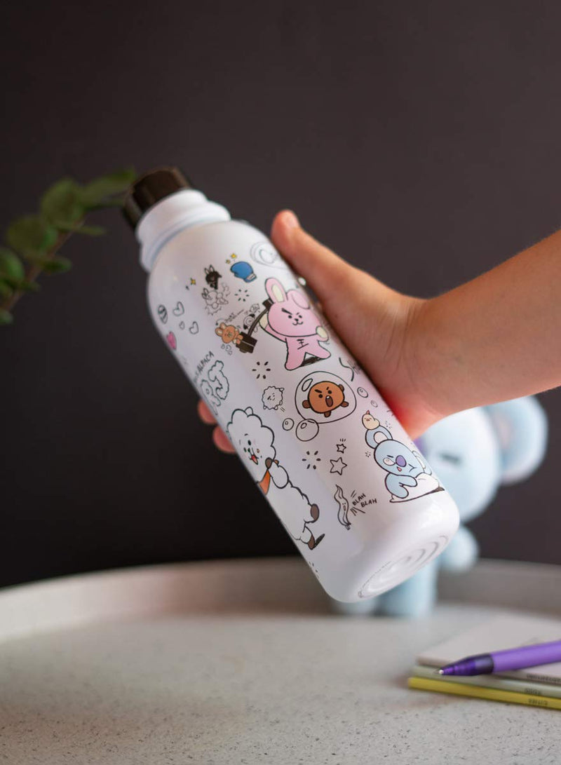 BT21 Stainless Steel Bottle 500ml with Carabiner Ring design detail