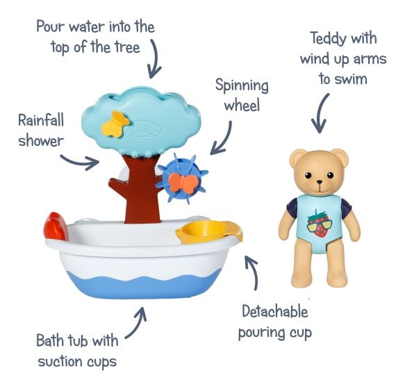 Baby Born Splish Splash Tub with Teddy