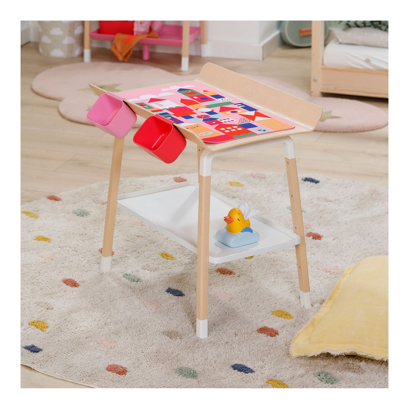BABY born Changing Table with changing mat and storage shelf close up detail