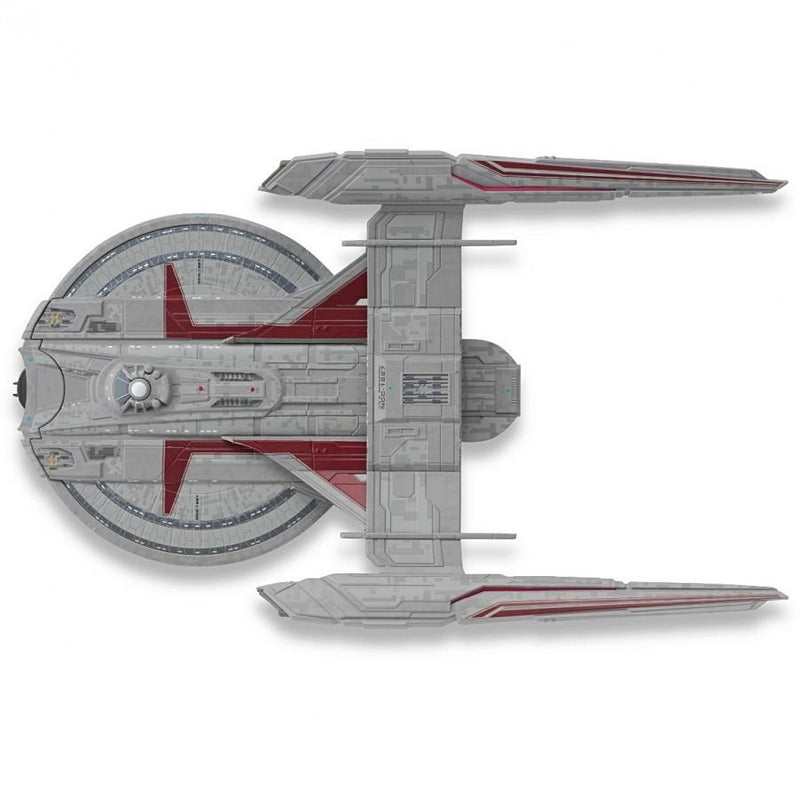 U.S.S. Shenzhou NCC-1227 XL EDITION Discovery Starship Model Diecast Ship (Eaglemoss / Star Trek), in display