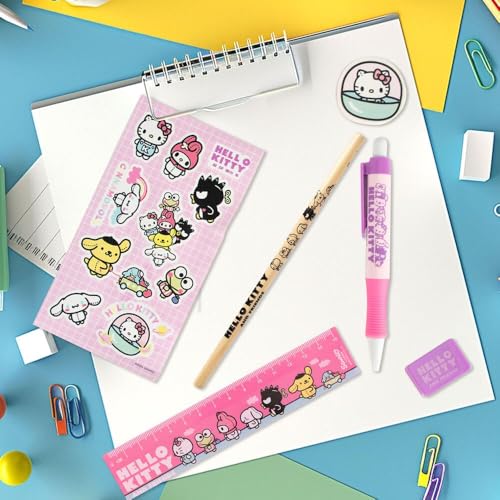 Hello Kitty 6pc Stationery Set, size reference