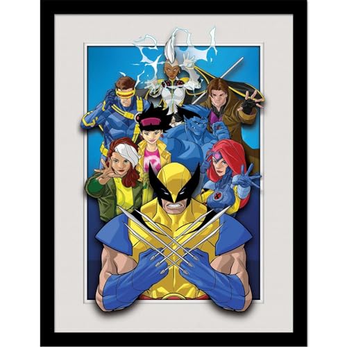 Marvel Comics X-Men Characters Breakout 3D Effect Framed 30, alternate view