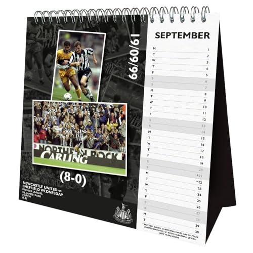 Newcastle United FC Desktop 2025 Calendar, rear view
