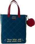 Loungefly Disney Snow White Heritage Quilted Velvet Tote Bag, close-up detail