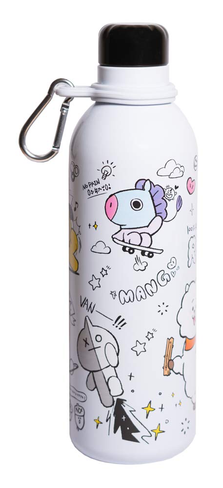 BT21 Stainless Steel Bottle 500ml with Carabiner Ring alternate view