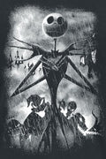 Disney Nightmare Before Christmas Stormy Skies T-Shirt, close-up detail
