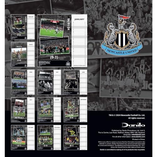 Newcastle United FC Desktop 2025 Calendar, in display