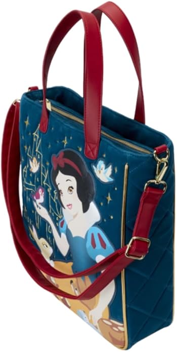 Loungefly Disney Snow White Heritage Quilted Velvet Tote Bag, rear view