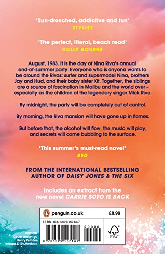 Malibu Rising by Taylor Jenkins Reid paperback back cover