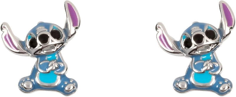 Disney Sterling Silver 925 Enamel Stitch Stud Earrings
