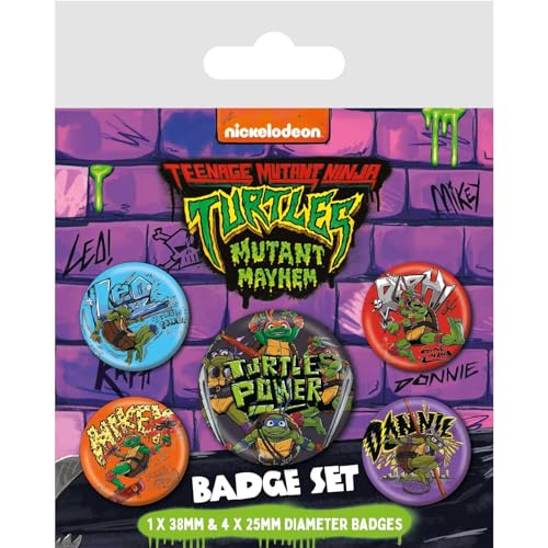 TMNT set of 5 pin badges Mutant Mayhem design
