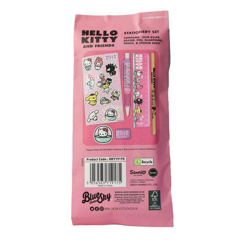 Hello Kitty 6pc Stationery Set, side angle