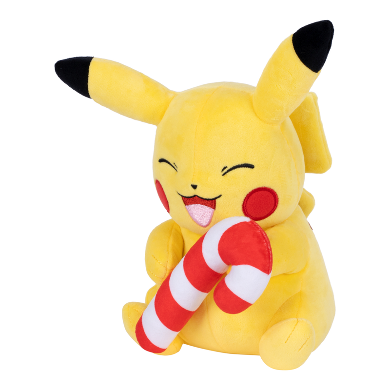 Pokemon - 8in Plush Pikachu W/Candy Cane W6