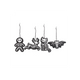 Set of 4 Black Creepy Skeleton Cookie Ornaments