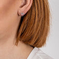 Disney Minnie Mouse Silver Plated Pink Crystal Stud Earrings, packaging shot