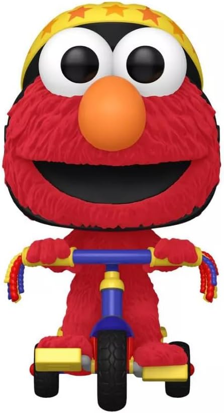 Funko POP Rides: Sesame Street Elmo on Trike Flocked, side angle
