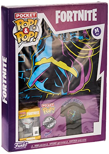 Funko Omega Fortnite Pocket Pop & Tee Bundle Medium, packaging shot