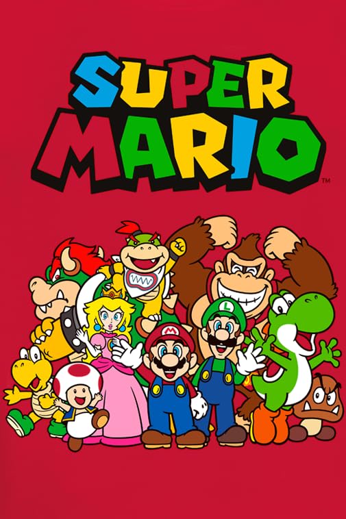 Nintendo Super Mario Main Character Group T-Shirt, rear view
