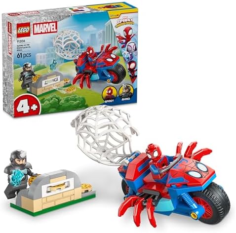 LEGO Spidey 11206 Spidey on his Motorcycle vs Rhino