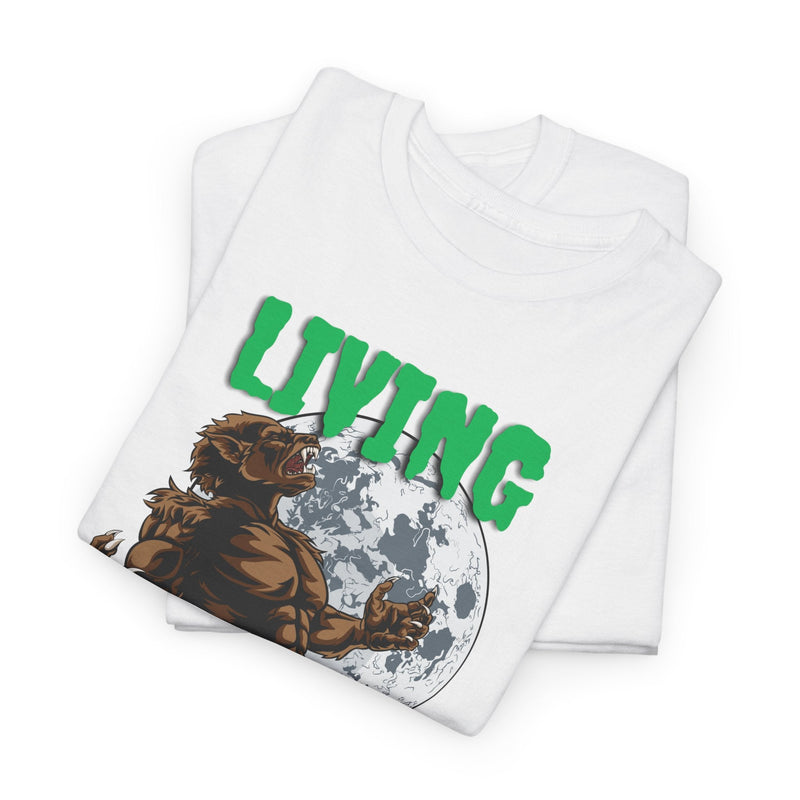 'Living After Midnight' Men's T-Shirt, showing reverse
