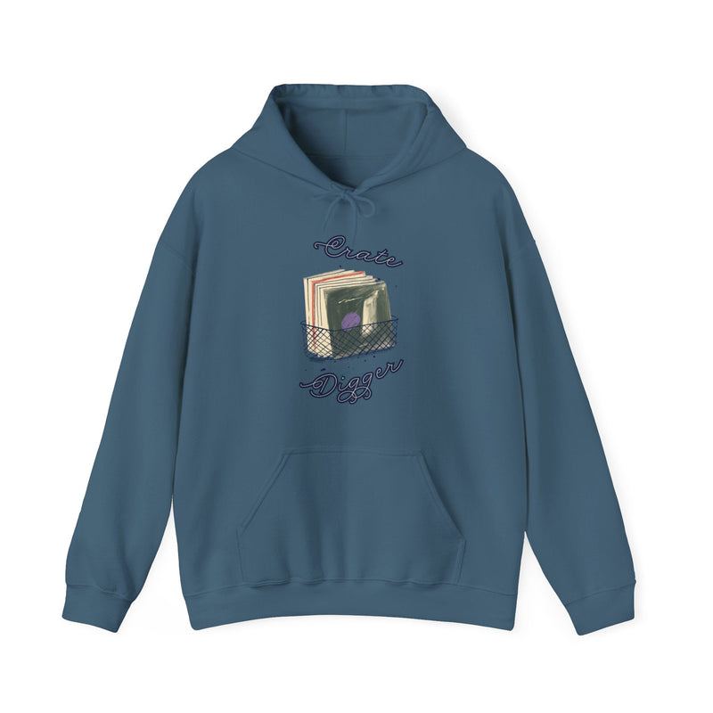 'Crate Digger' Men's Hoodie, showing reverse