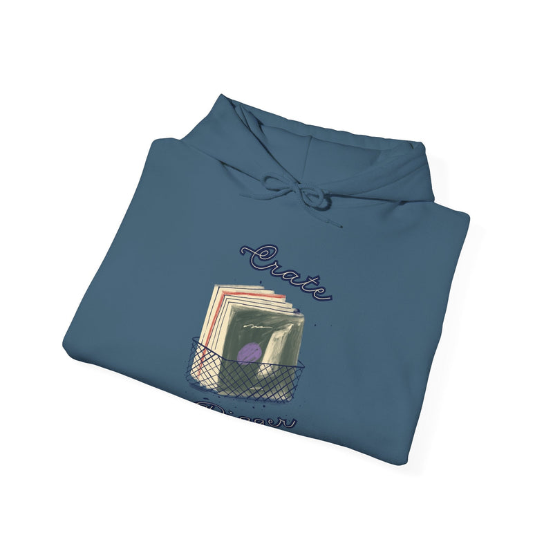 'Crate Digger' Men's Hoodie, close-up detail