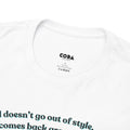 'Vinyl Doesn't Go Out Of Style' Men's T-Shirt, close-up detail