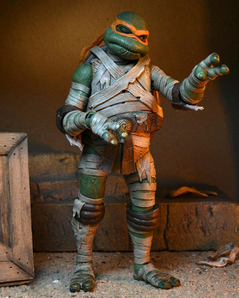 TMNT x Universal Monsters Michelangelo as The Mummy Ultimate 7" Action Figure packaging view