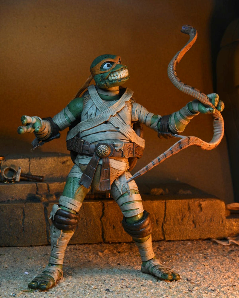 TMNT x Universal Monsters Michelangelo as The Mummy Ultimate 7" Action Figure side angle