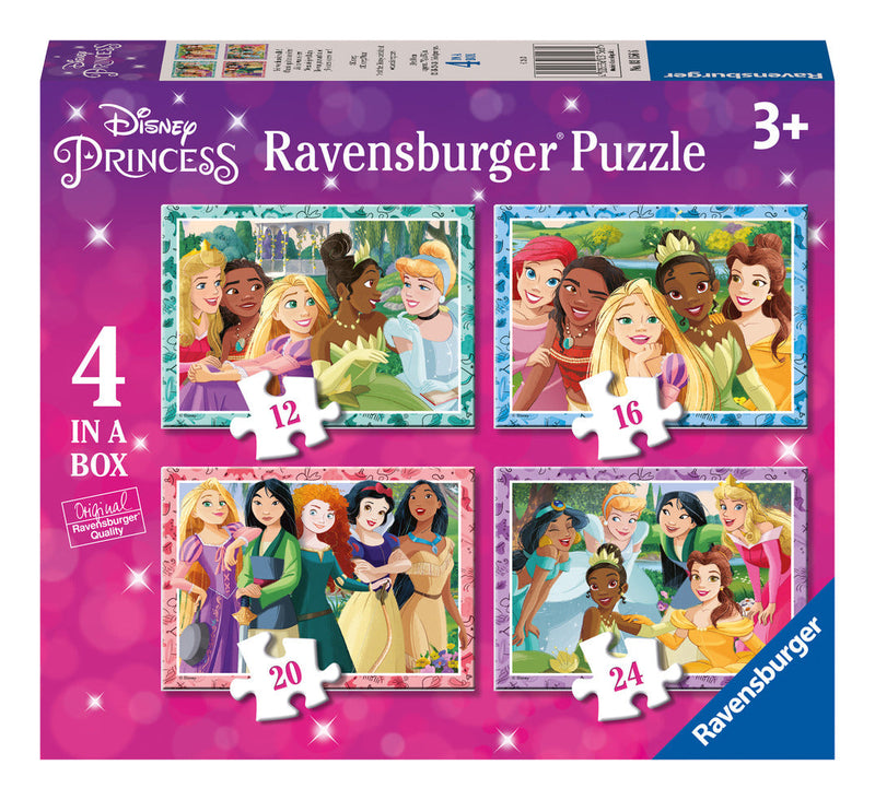 Disney Princess 4 in a Box Jigsaw Puzzle, size reference