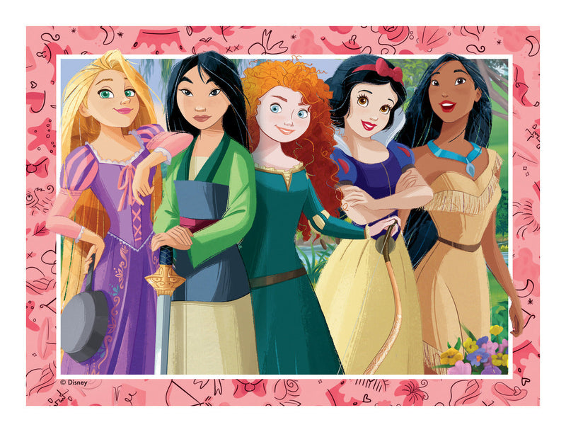 Disney Princess 4 in a Box Jigsaw Puzzle, showing reverse