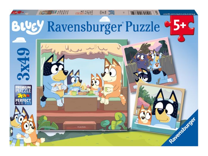 Bluey Three by Forty Nine Piece Jigsaw Puzzle Set