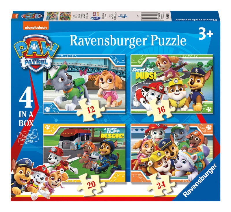 Paw Patrol 4 in a Box Jigsaw Puzzle, size reference