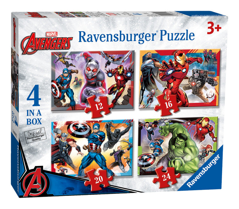 Marvel Avengers 4 In A Box Jigsaw Puzzle, side angle